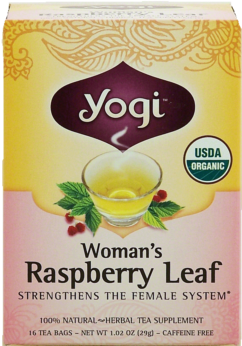 Yogi Woman's Raspberry Leaf herbal tea supplement strengthens the female system, caffeine free, 16-bags Full-Size Picture